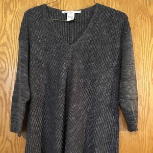 Gray oversized knit sweater